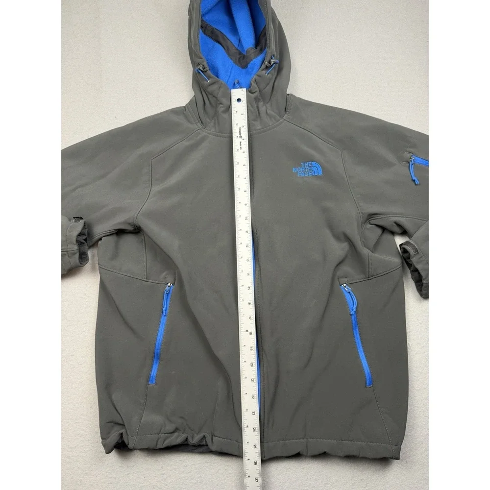 The North Face Apex Elevation Jacket Men LG Gray Blue Full Zip Hooded Insulated